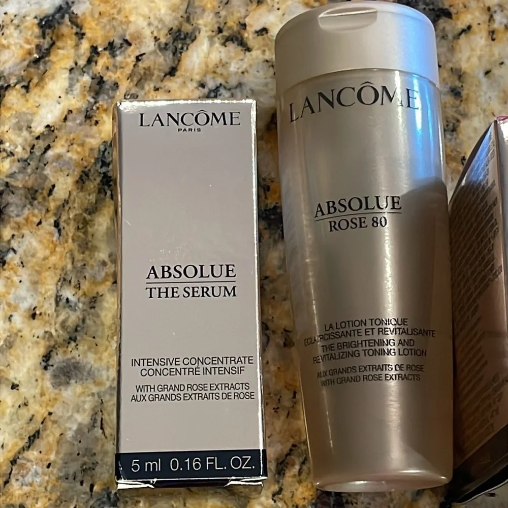 New Lancome Paris Absolue Sample Travel Trial Cream Toning Lotion and Serum